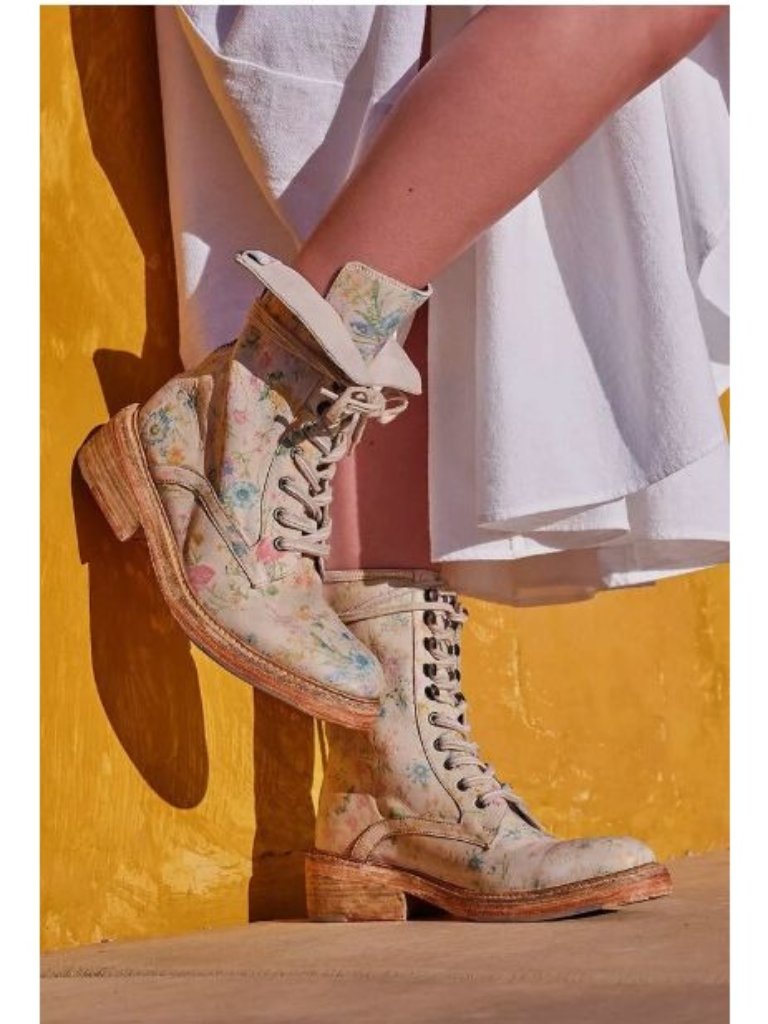 Free People Santa Fe Lace-Up Boots Cottagecore And Boho-Chic Soft Grunge Hipster